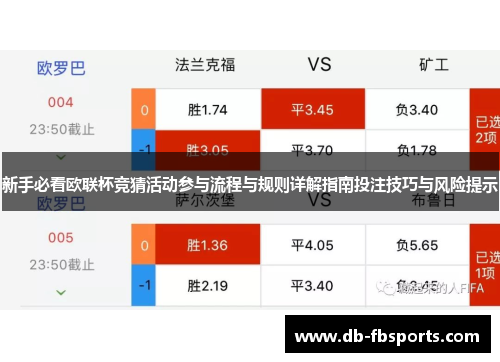 新手必看欧联杯竞猜活动参与流程与规则详解指南投注技巧与风险提示 新手必看欧联杯竞猜活动参与流程与规则详解指南投注技巧与风险提示